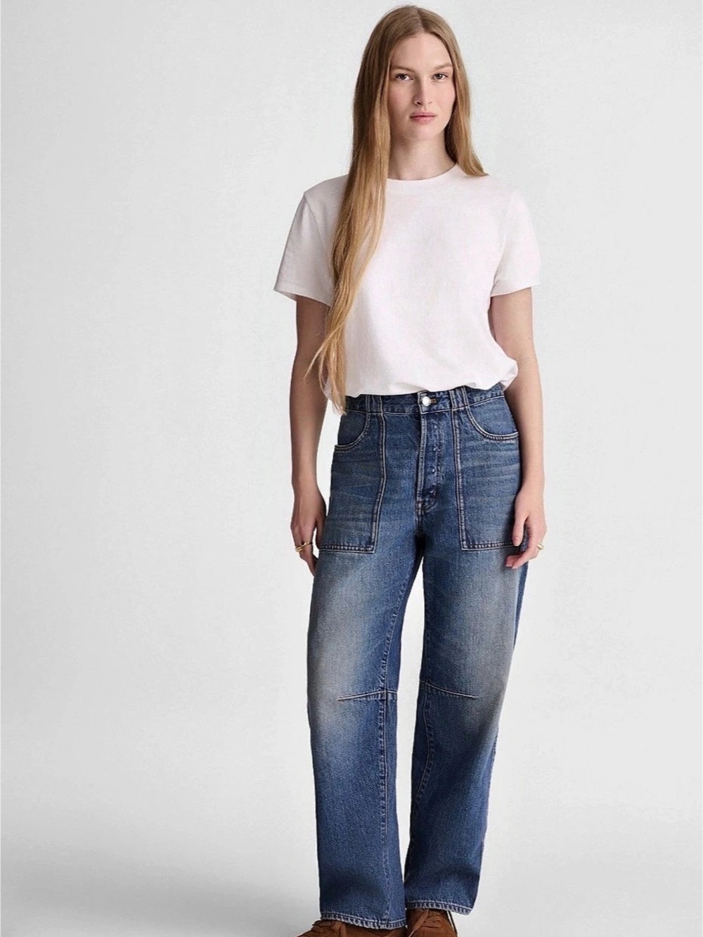 Madewell The Darted Utility Barrel Jean